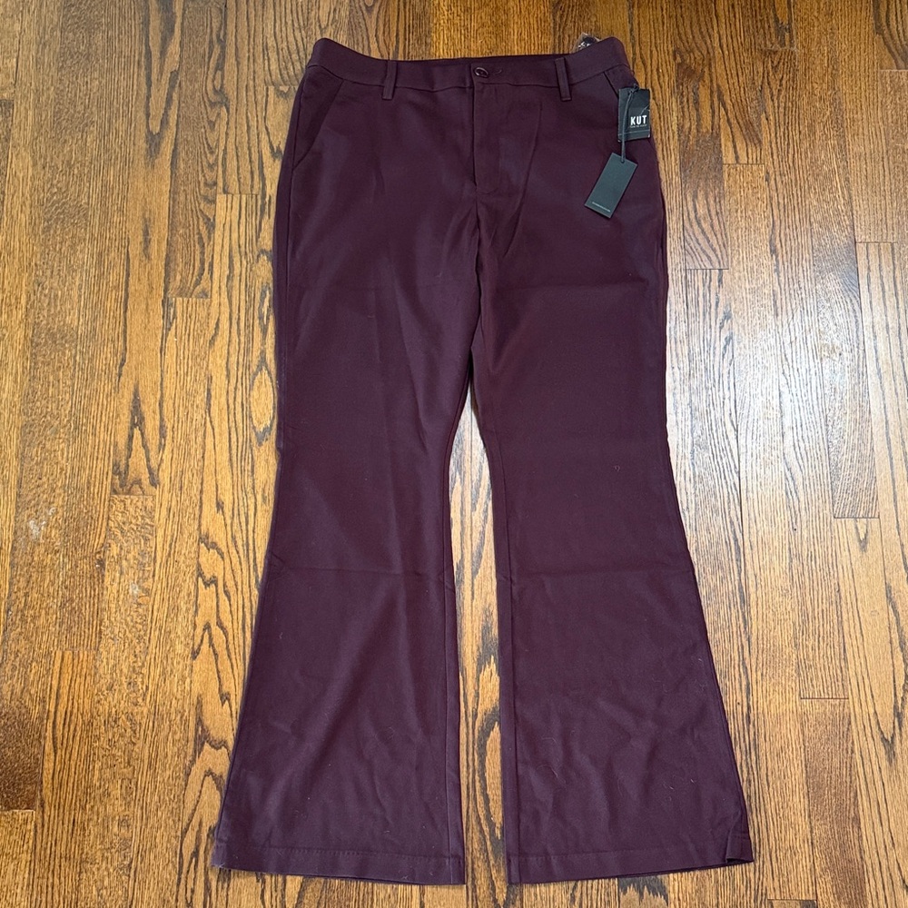 B36 Kut from the Kloth Women's 14 Plus Size Flare Pants in Deep Purple
